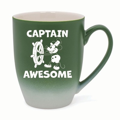 Elanze Designs Captain Awesome Two Toned Ombre Matte 10 ounce New Bone China Coffee Tea Cup Mug, Green and White