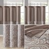 PAGED 72x72 Inch Polyester Traditional Paisley Jacquard Shower Curtain with 12 Button Holes,Shower Curtains for Bathroom - 4 of 4