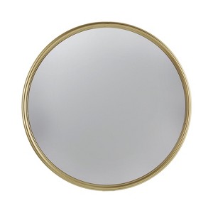 SEVOBAL Bathroom Vanity Mirrors Elegant Gold Round Convex Wall Mirror Smooth Surface Robust and Safe No-Fog Surface, Gold, 15"*1.2"*15" - 1 of 4