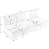 CAVINAS Home Sofa Chair Living Room, 104-Inch Straight-Row Three-Seater Off-White Flannel Sofa with A Storage Compartment, Cup Holders - 3 of 4