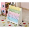 FONTOI Kids Bookshelf for Kids Rooms, Canvas Sling Magazine Bookcase, Baby Toy Organizer Toddler Nursery Book Shelves, White, 11.8"*22.56"*24.8" - 3 of 4
