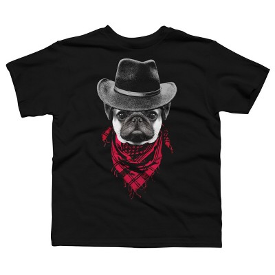 Boy's Design By Humans Cowboy Pug By clingcling T-Shirt