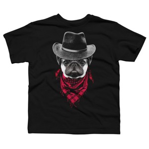 Boy's Design By Humans Cowboy Pug By clingcling T-Shirt - 1 of 4