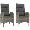 vidaXL 2-Piece Outdoor Patio Chairs - Contemporary Weather-Resistant Gray Poly Rattan Seating with Cushions - Easy Maintenance Armchairs - 2 of 4