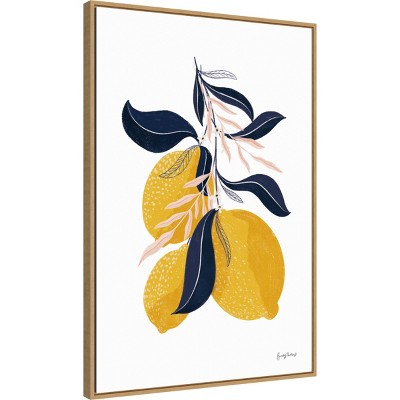 Lemons I Botanical Canvas Wall Art with Float Frame