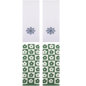 REGALWOVEN 4 Pcs Cotton Soft Absorbent Decorative Bathroom Hand Towel - 1 of 4
