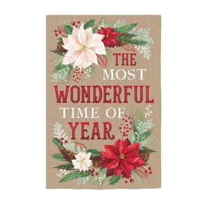 Evergreen Garden Flag The Most Wonderful Time of the Year Burlap Double Sided Indoor Outdoor Decor 18" x 12.5" - 1 of 1