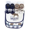 Hudson Baby Infant Boy Cotton Bib and Sock Set, Moose Bear, One Size - 2 of 4