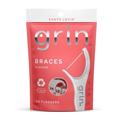 Grin Oral Care Braces Dental Floss - Unflavored - 60ct