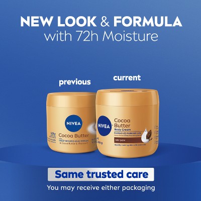 NIVEA Cocoa Butter Body Cream for Dry Skin - 16oz: Aluminum & Dye-Free Moisturizer with Vitamin E for Whole Body