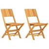 vidaXL Folding Patio Chairs 2 pcs 18.5"x24"x35.4" Solid Wood Teak - 2 of 4