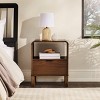 GlasFlength Nightstands Modern Nightstand Bedroom Nightstand Bedside Table with Drawer Open Shelf for Living Room, Brown, 19.63"*15.75"*24" - 2 of 4