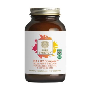 Pure Synergy D3 + K2 Complex™ – Supports Immunity, Bone & Mood Health – Vegan Formula – 60 Capsules - 1 of 4
