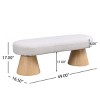 Modern Bouclé Upholstered Oval Dining Bench, Wood Leg Entryway Bench for Dining Room, Bedroom or Entryway – Cuddlewood - 4 of 4