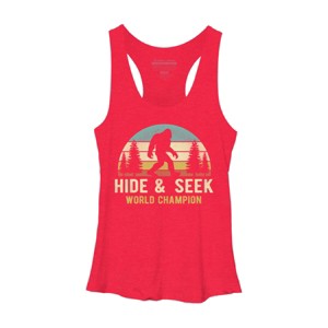 Women's Design By Humans Bigfoot - Hide And Seek World Champion By clickbong Racerback Tank Top - 1 of 2