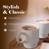American Atelier Ceramic Mug & Rack Set, 4 Ceramic Cups & Standing Metal Rack for Kitchen Countertop, 14 oz. Capacity, Embossed - 3 of 4