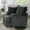 HOMES: Inside + Out Telven Accent Chair Chenille Upholstery Channel Tufted with Pillow Gray - image 2 of 3