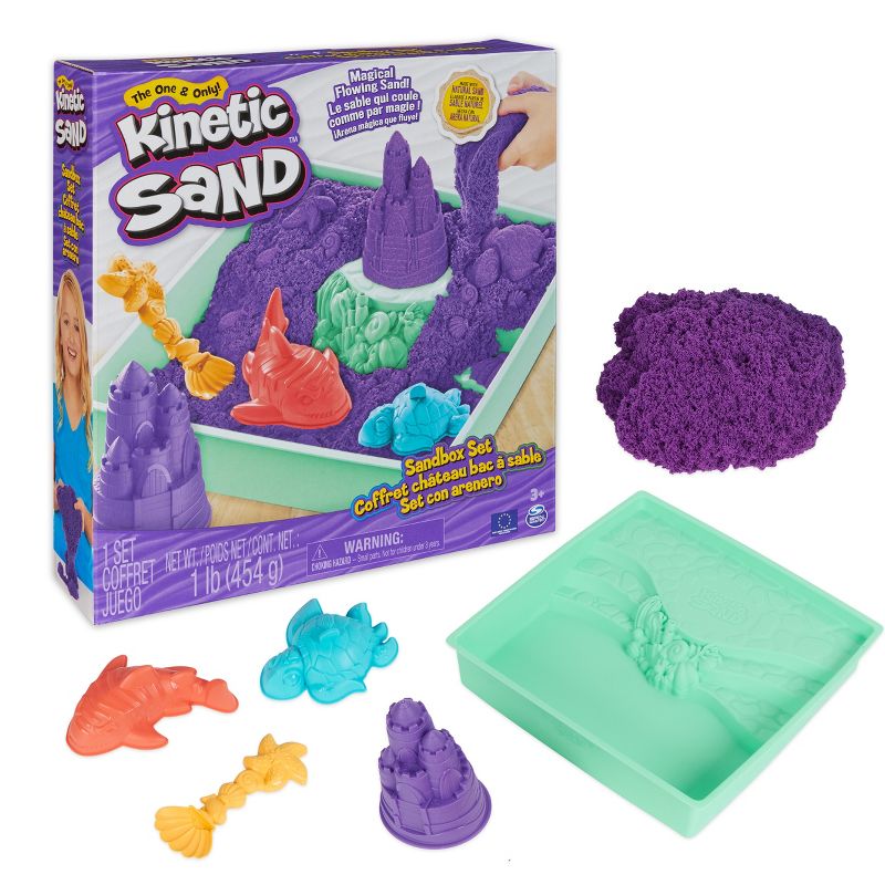 Kinetic Sand Sandbox Set Purple, 1 of 11