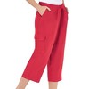 Collections Etc Elastic Waist Cargo Pocket Capri Pant - 3 of 3