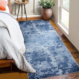 Modern Washable Low Pile Rugs - Soft Abstract Carpet for Living Room, Bedroom, Dining Room, Apartment & Bathroom - Neutral Design for Hardwood Floors - 1 of 4