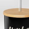17.5 fl oz Stainless Steel Straw Tumbler with Bamboo Lid Black - Room Essentials™ - 3 of 3