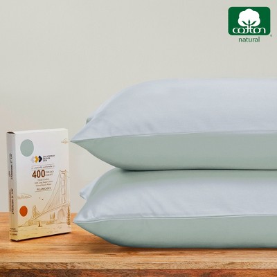 400 Thread Count Pillowcases, 100% Cotton Sateen, Soft & Cooling by California Design Den