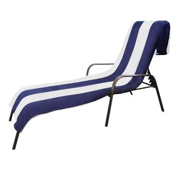 Cabana Stripe Cotton Standard Size Beach Towel or Chaise Lounge Chair Cover by Blue Nile Mills