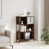 vidaXL Bookcase - Engineered Wood Cube Storage Shelf in Smoked Oak Finish - 3 of 4