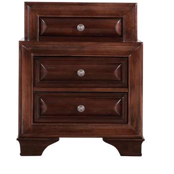 Passion Furniture LaVita 3-Drawer Cappuccino Nightstand (29 in. H x 24 in. W x 17 in. D)