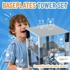 Strictly Briks Classic Stackable Baseplates, Building Bricks For Towers, Black & Gray, 4 Base Plates & 30 Stackers, 6x6 Inches - 2 of 4