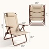 SKONYON Folding Lounge Chair  3-Position Adjustable Recline Camping Chair with Wood-Grain Armrests - 3 of 4