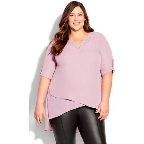 Women's Plus Size Beyond Overlay Tunic - Blush | Avenue : Target