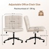 Armless Office Chair Adjustable Height with Tufted Back and Swivel Wheels for Home Study Desk-3irtyhousy - 4 of 4