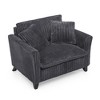 Sapphtopaz Single Lazy Sofa with Backrest Corduroy Upholstered Couches for Living Room with Armrests Comfy Couch Sofa Bed for Apartment,Bedroom - 3 of 4