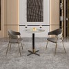 Leisuremod Vail Round Top Dining Table with MDF Top and Black X-Shaped Steel Base for Kitchen, Dining, and Pub - 3 of 4