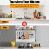 Stainless Steel Range Backsplash with Storage Shelf Knife Rack,Wall Mount Kitchen Back Panel for Stove Hood,Pre-Drilled Holes for Installation - 4 of 4