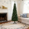 Racxily 6.5ft Slim Pencil Christmas Tree, Pine Needles with Cones & Metal Base for Holiday Decor - 2 of 4