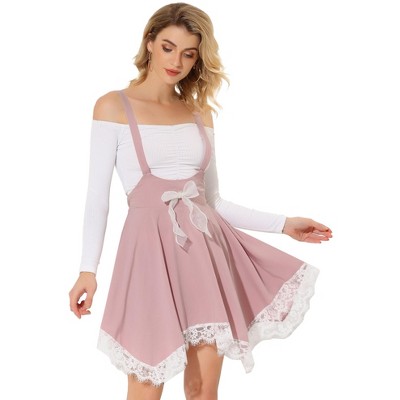 INSPIRE CHIC Women's Gothic Flare Asymmetrical Hem Tulle Steampunk Overall Skirts