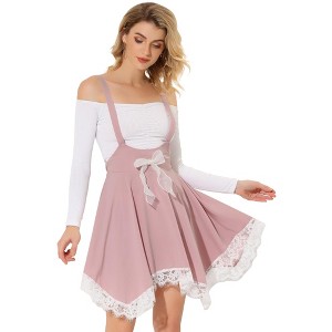 INSPIRE CHIC Women's Gothic Flare Asymmetrical Hem Tulle Steampunk Overall Skirts - 1 of 4