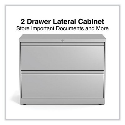 Light Gray Steel 2-Drawer Lockable Lateral File Cabinet