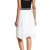 Women's Sheer Uneven Hem Pleated Midi Skirt - Harlowe & Graham - 2 of 4