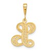 Black Bow Jewelry 14k Yellow Gold, Maci Collection, LG Filigree Script Initial L Pendant - 3 of 4