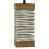 Darley Table Lamp Silver and Natural Wood Painted Resin - StyleCraft: Polyresin Base, Linen Shade, UL Listed - 2 of 4