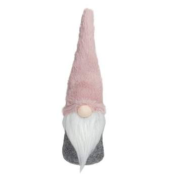 Northlight 11" Pink and Gray Standing Gnome Christmas Decoration