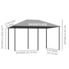 10' x 13' Outdoor Patio Gazebo, Canopy Shelter with 6 Removable Sidewalls & Steel Frame for Garden, Lawn & Deck - 3 of 4
