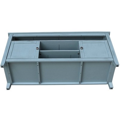Ocean Blue Solid Wood 60" Entertainment TV Stand with Cabinet