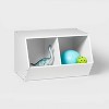 Stackable Laminate 2-Compartment Bin White - Pillowfort™ - image 3 of 4