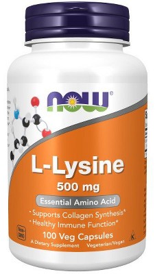 Lysine 500mg by Now Foods  -  100 Veg Capsule