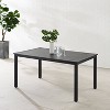 Hansen Rectangle Outdoor Metal Dining Table: Powder-Coated Steel, Umbrella Hole - Crosley - 2 of 4