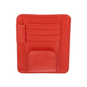 Unique Bargains PU Leather Car Sun Visor Organizer Glasses Holder Card Holder Auto Accessories Pocket Organizer 4.92"x5.91" - 1 of 4